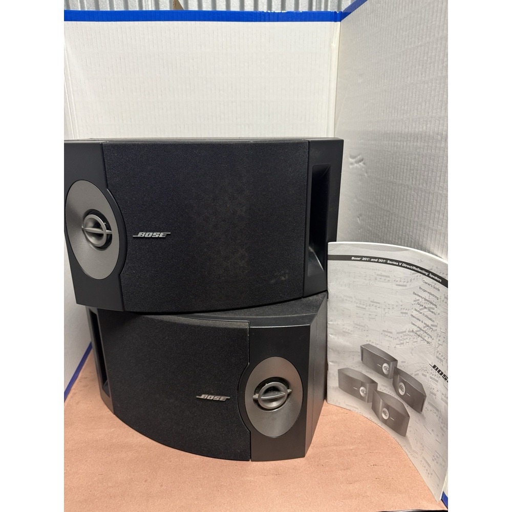 Bose 201 Series V Direct Reflecting Black Bookshelf Speakers Left & Right Pair